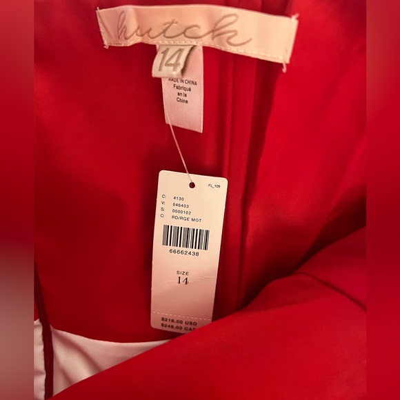 Anthropologie Hutch Red Colorblocked Bow-Tie Maxi Dress - Picture 11 of 13